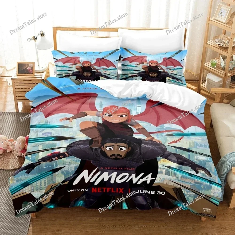 

3D Print The Nimona Bedding Set Boys Girls Twin Queen Size Duvet Cover Pillowcase Bed Kids Adult Fashion Home Textileextile