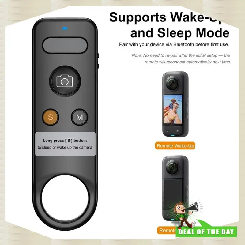 جهاز تحكم عن بعد بتقنية البلوتوث للتسليم لمدة 24 ساعة لوحدة التحكم في الصور والفيديو Insta360 X5/X4/X3/X2/Go3/Go3s/ACE/ACE Pro1/ACE Pro2