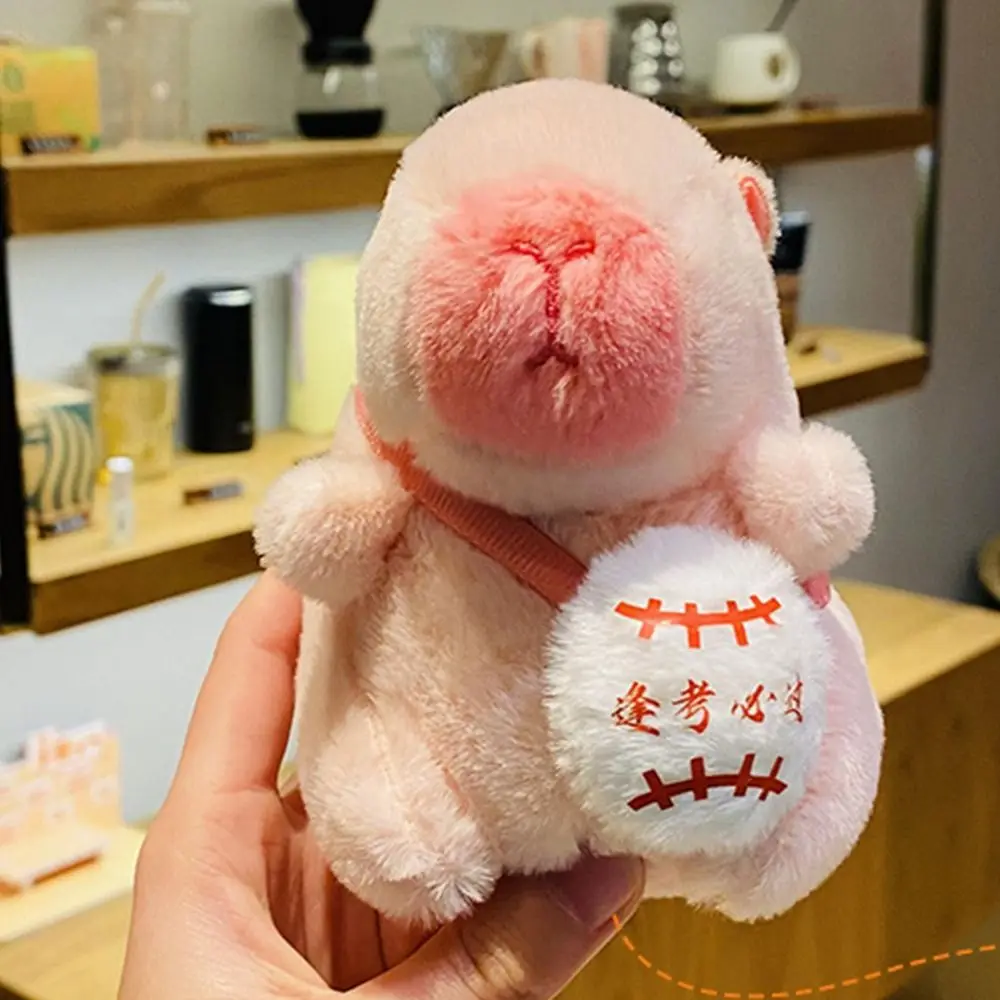 Creative Plush Capybara Keychain Soft Cute Fluffty Doll Keyring Toy Stuffed Animal Bag Pendant Backpack