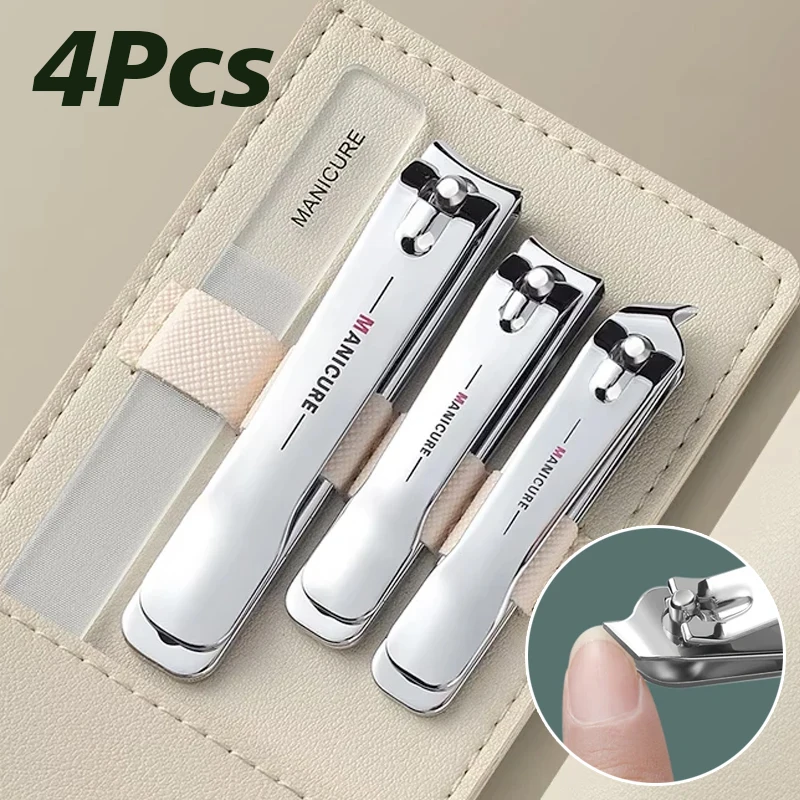 

4Pcs/Set Stainless Steel Nail Cutter Pedicure Scissors Set Portable Nail Clipper Set Nail Care Kit Professional Manicure Tool