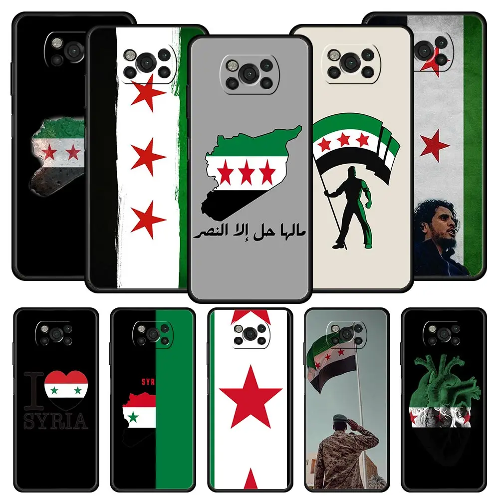 Syria flag Phone Case For For Xiaomi Poco X6 X5 Pro X4 X3 NFC F5 Pro F4 F3 GT M5 M4 Pro 5G M3 C51 C50 C55 Soft Cover