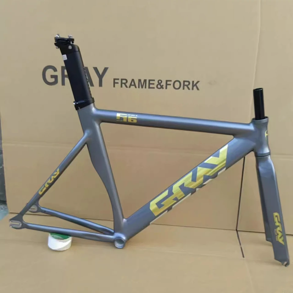 GRAY F16 Fixed Gear Bike Frame Aluminum Alloy Material Single