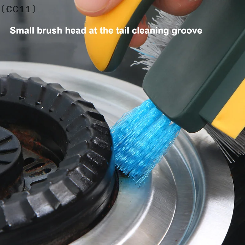 [[CC11] 4 في 1 على شكل حرف V فرشاة تنظيف الشقوق المطبخ بلاط الحمام فرشاة تنظيف الأرضيات نافذة الأخدود الزاوية منظف المرحاض