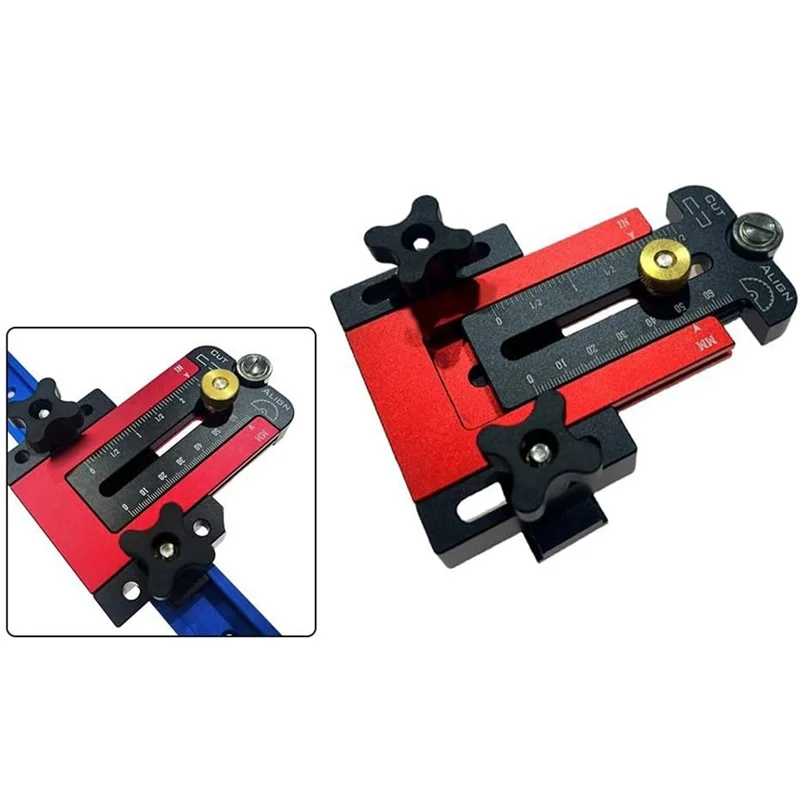 AWAH Woodworking Table Saw Guide Aluminum Alloy Adjustable Sliding Fence Cutting Wood Board 76Mm-173Mm DIY Projects