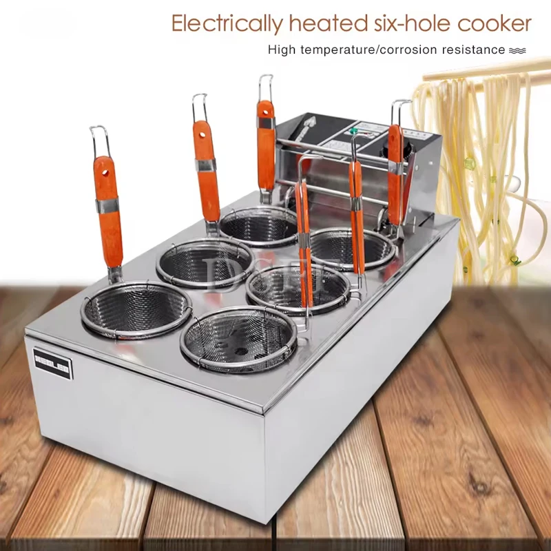 

Commercial Six Head High Power Noodle Cooking Stove 12L Small Hot Pot Machine Economic Kanto Noodle Cooking Machine