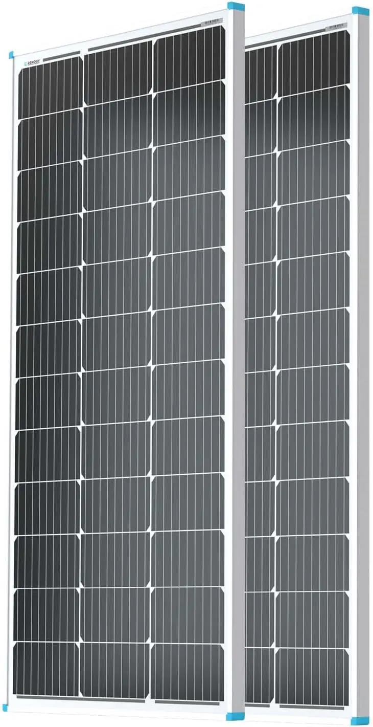 

Renogy 2PCS Solar Panels 100 Watt 12 Volt, High-Efficiency Monocrystalline PV Module Power Charger for RV Marine Rooftop Battery