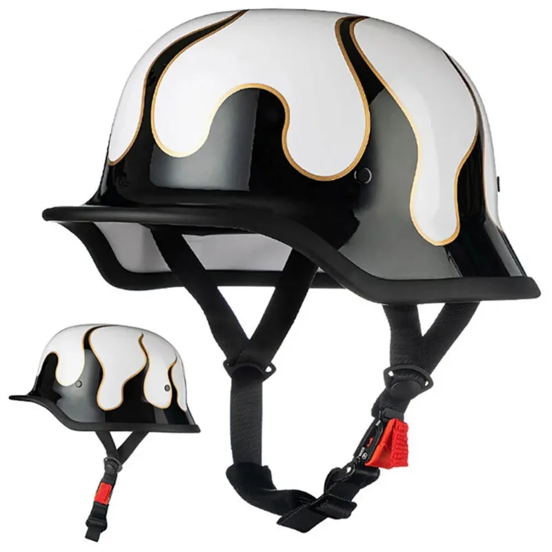 دراجة نارية النمط الألماني مغرفة خوذة الرجعية نصف خوذة الصيف المبحرة دراجة كهربائية خوذة DOT المعتمدة للرجال والنساء #2