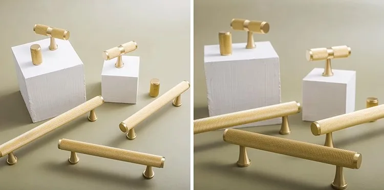 Knurled solid brass cabinet handle product image 11