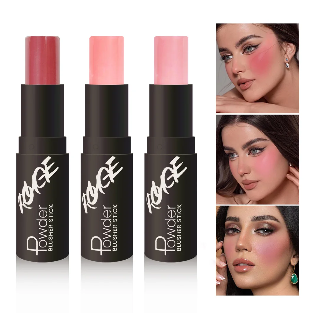 Three-in-one color Multifunctional makeup stick natural face multi-function: Blush, Eye Shadow, Bloom, lasting all day