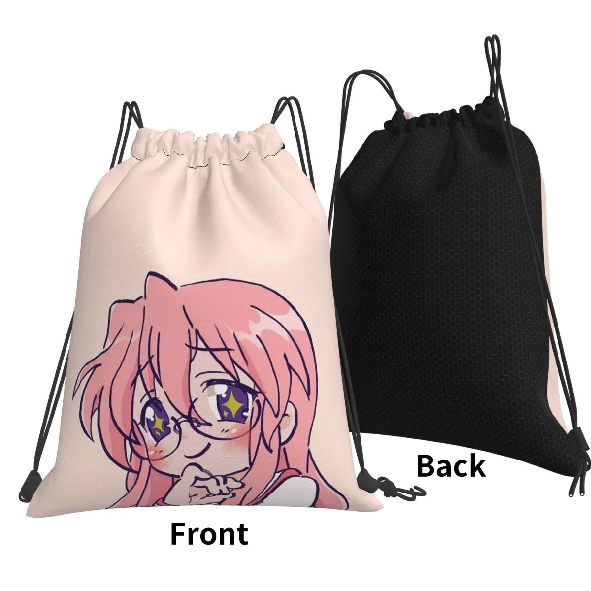 I Draw Pink Pastel Starry Eyed Backpacks Multi-function Drawstring Bags Sports Bag Book Bags for Man Woman Students