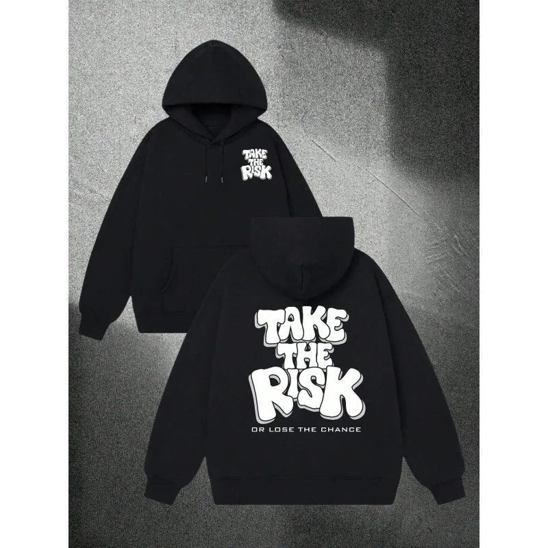 

TAKE THE RISK Men's Hooded Sweater, Plus Velvet To Keep Warm, Sports Hoodie With Pocket, Suitable For Spring And Autumn Wear