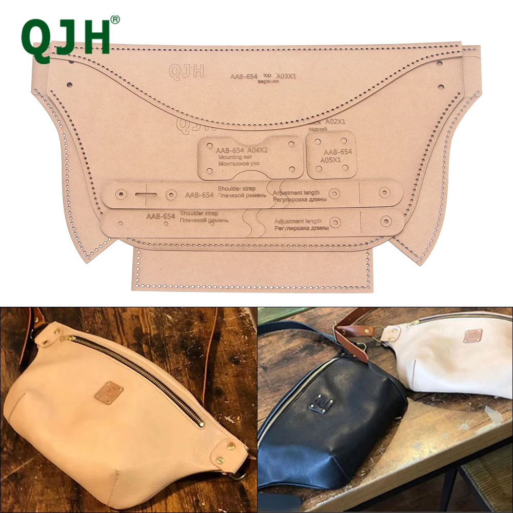 Handmade Leather Craft DIY Chest Bag Waist Bag Kraft Paper Template Design Pattern Acrylic Free Cutting Cardboard Template