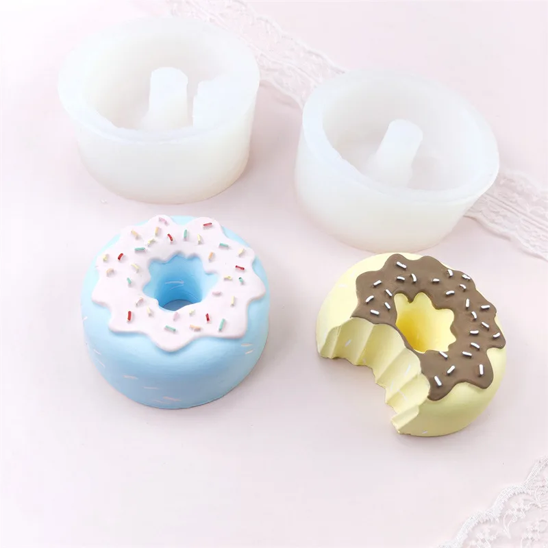 Molde de silicona para Donut, decoración de pastel de Fondant de Chocolate, molde de resina epoxi de yeso artesanal, accesorios de decoración de pasteles, moldes