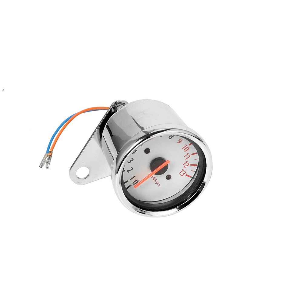 Retro Motorcycle Tachometer 0-13000 Tach RPM Gauge Rev Counter LED Screen DC12V Universal Metal Speedometer Tachometer Gauge - view 4
