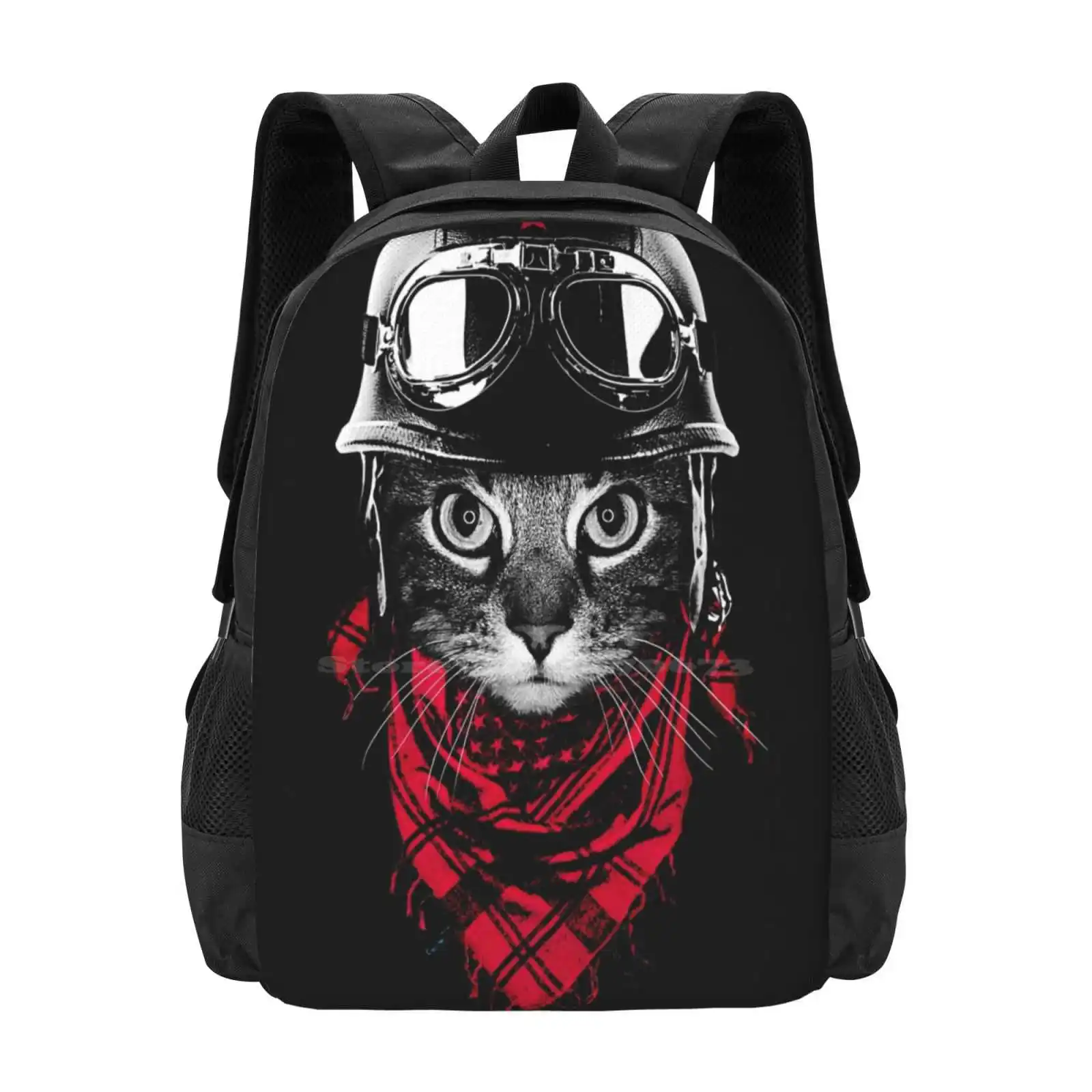 Adventurer Cat Large Capacity School Backpack Laptop Bags Cute Cat Adventurer Pilot Cute Animals Trending Pop Culture Cool