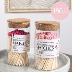 150pcs Romantic Long Matches Scented Candles Bottle Art Colorful Tip Cigar Lighter Aromatherapy Match Tools Smell Proof Matches