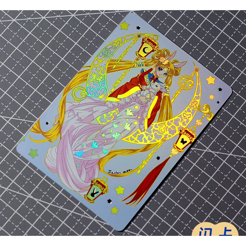 9Pcs/set Diy Self Made Tsukino Usagi Aino Minako Hot Stamping Color Flash Collection Card Mizuno Ami Anime Card Gift Toys