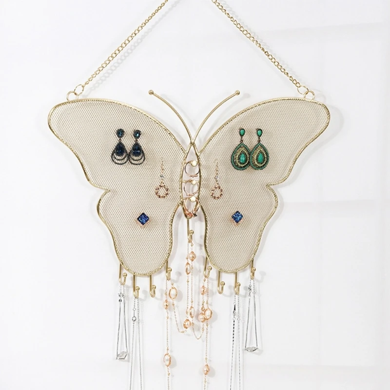 

Wall-mounted Jewelry Display Rack Jewelry Display Stands Material Butterfly Earring Display Holders for Necklaces N2UE