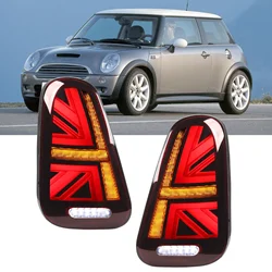 For Mini Cooper R50 R52 R53 2001 2002 2003 2004 2005 2006 1 Pair Red LED Tail Light With Dynamic Turn Signal Rear Brake Lamp