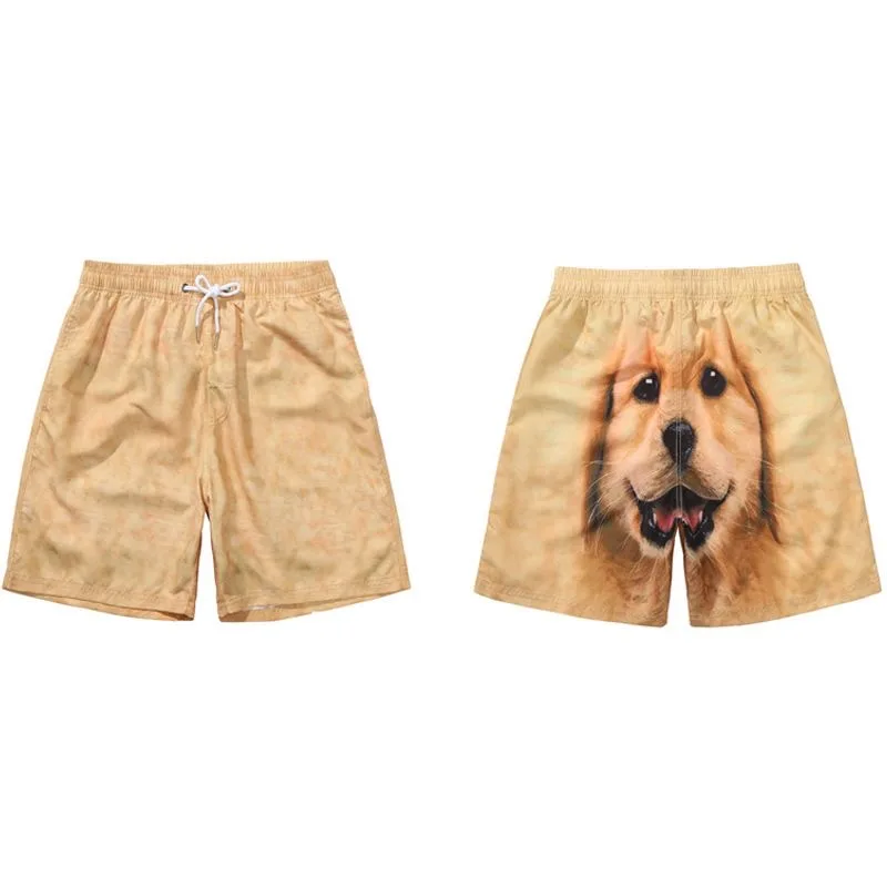 Gold Retriever orts Pantaloni sportivi da spiaggia casual da uomo vestibilità ampia traspirante giovanile Sle stampa cartoon vita media cinque pollici