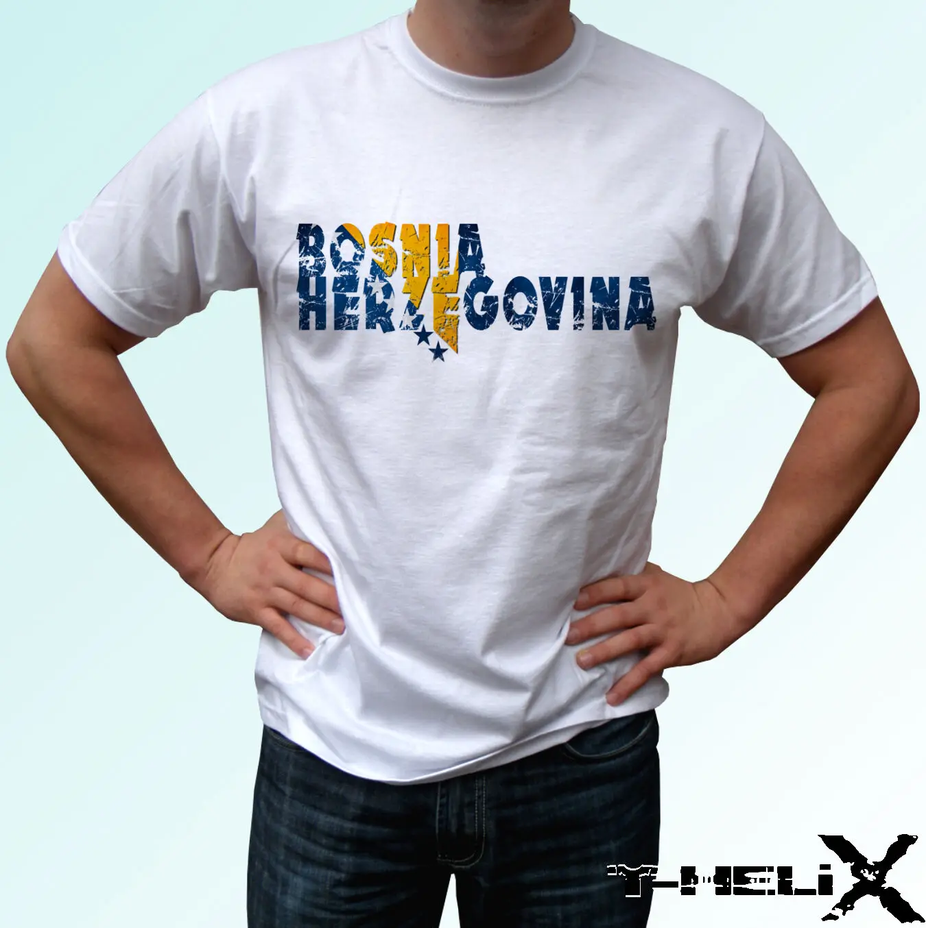 

Bosnia & Herzegovina flag - white t shirt top design mens womens kids & baby