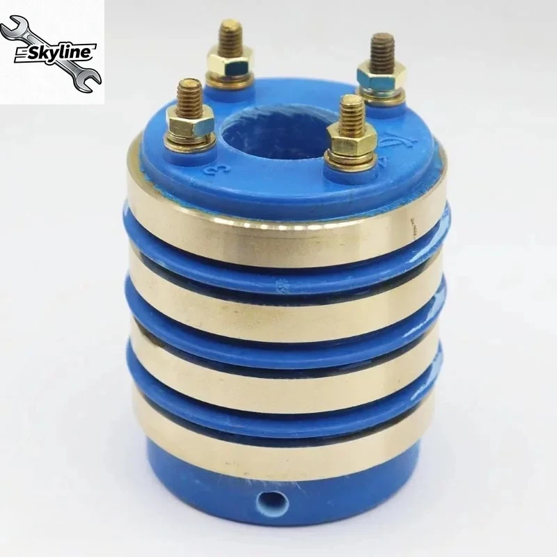 2/4-Channel 20x50mm Conductive Slip Ring, Carbon Brush Frame Herringbone 6x12mm Conductive Ring for Packaging Machine