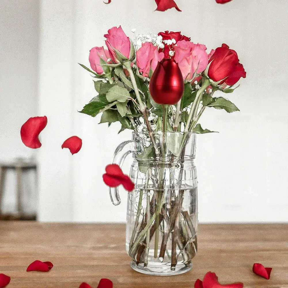 

Romantic Simulation Rose Ring Box Velvet Red Gift Display Box Pendant Packaging Portable Jewelry Storage Box Valentine's Day