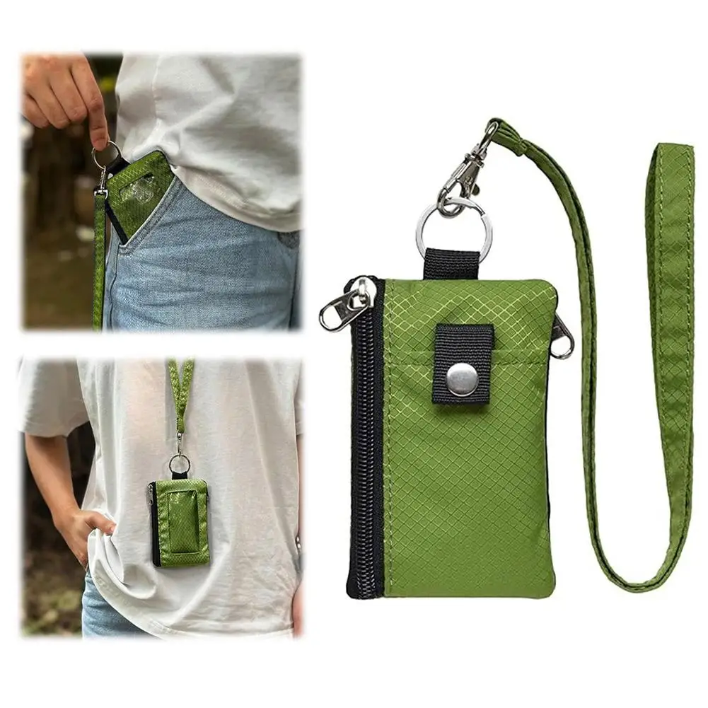 

Маленький кошелек на ремешке, водостойкий дорожный кошелек для монет, кошелек с RFID-блокировкой, удостоверение личности, держатель для кредитных бейджей, сумка для карт