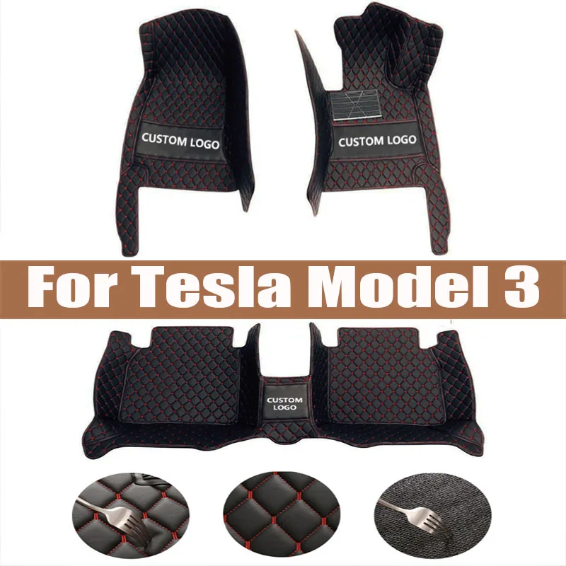 

Car Floor Mats For Tesla Model 3 2019 2020 2021 Custom Auto Foot Pads Automobile Carpet Cover interior accessories