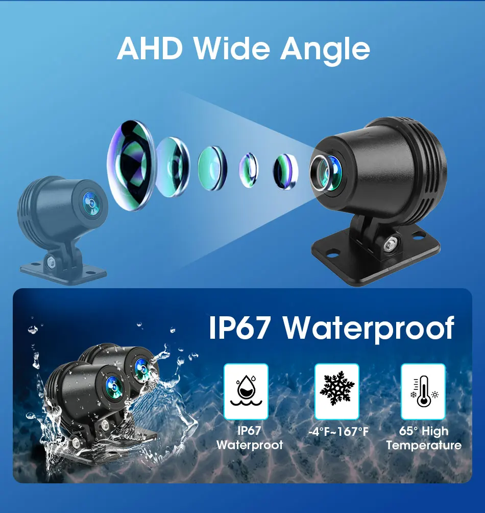 Srnubi 8,1 Zoll Motorrad DVR Navigation GPS Wireless Carplay Moto Android Auto IP67 Wasserdichter Monitor Motorradhelm Kamera – Detail 14