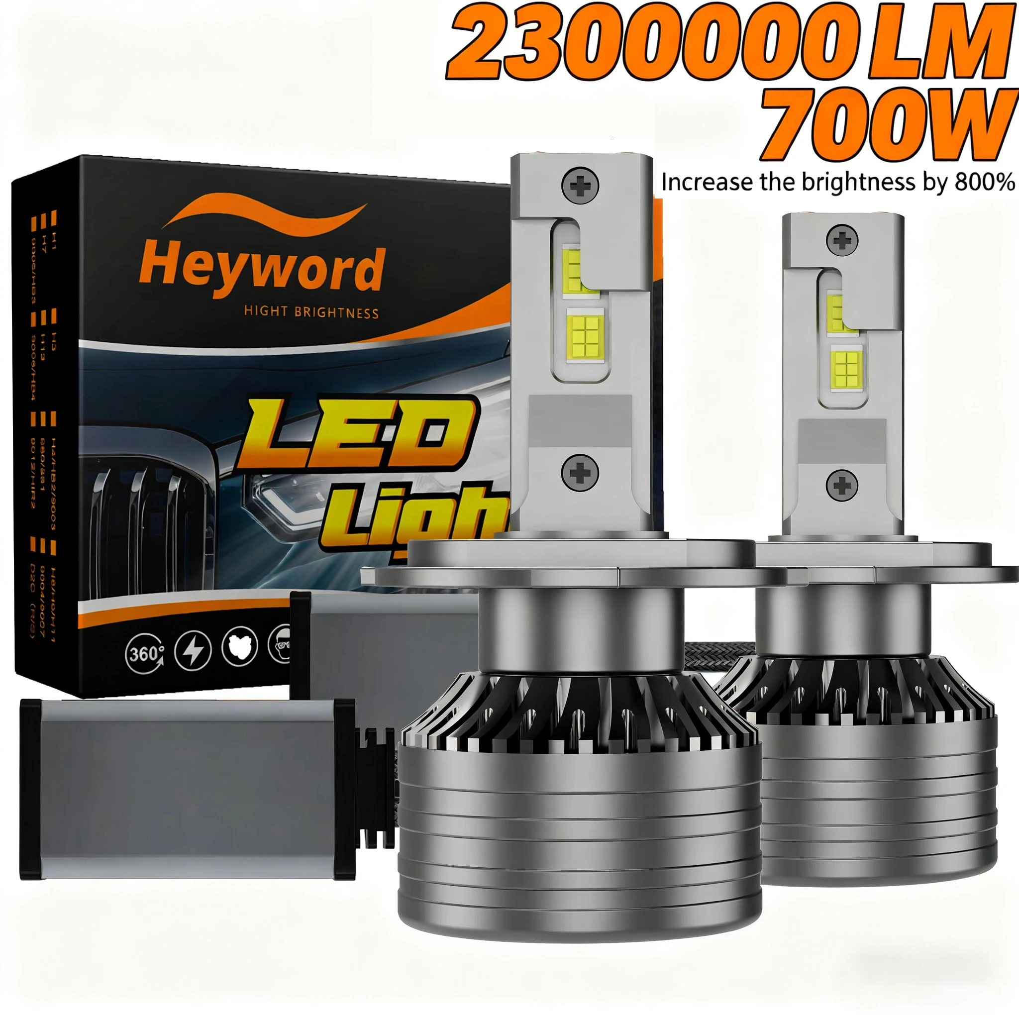

Heyword H11 H7 H4 Led Headlight Bulbs P7 PLUS 700W 2300000LM Powerful 6000K 4300K LED HB3 HB4 Led Lamps 12V 2pcs