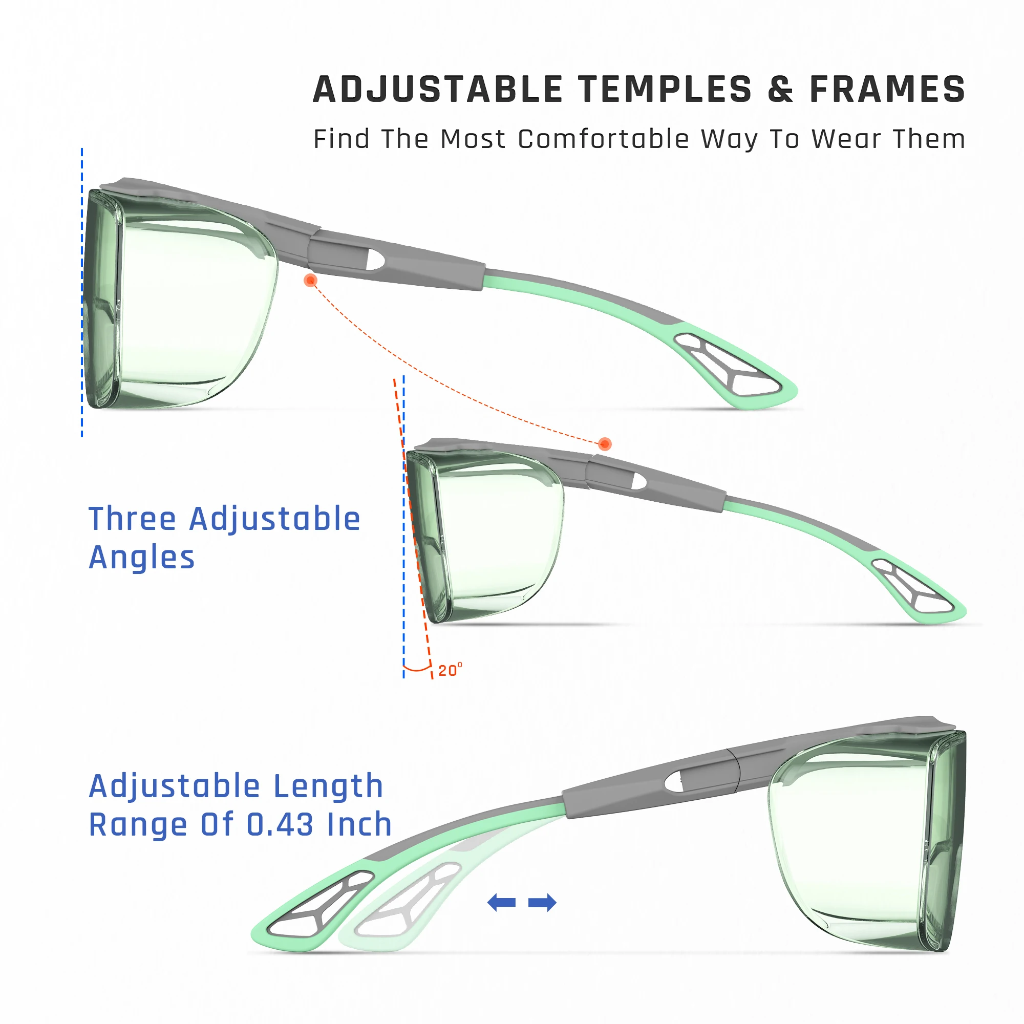 Gafas de seguridad antiniebla para hombres y mujeres, gafas protectoras antipolvo para miopía, luz azul