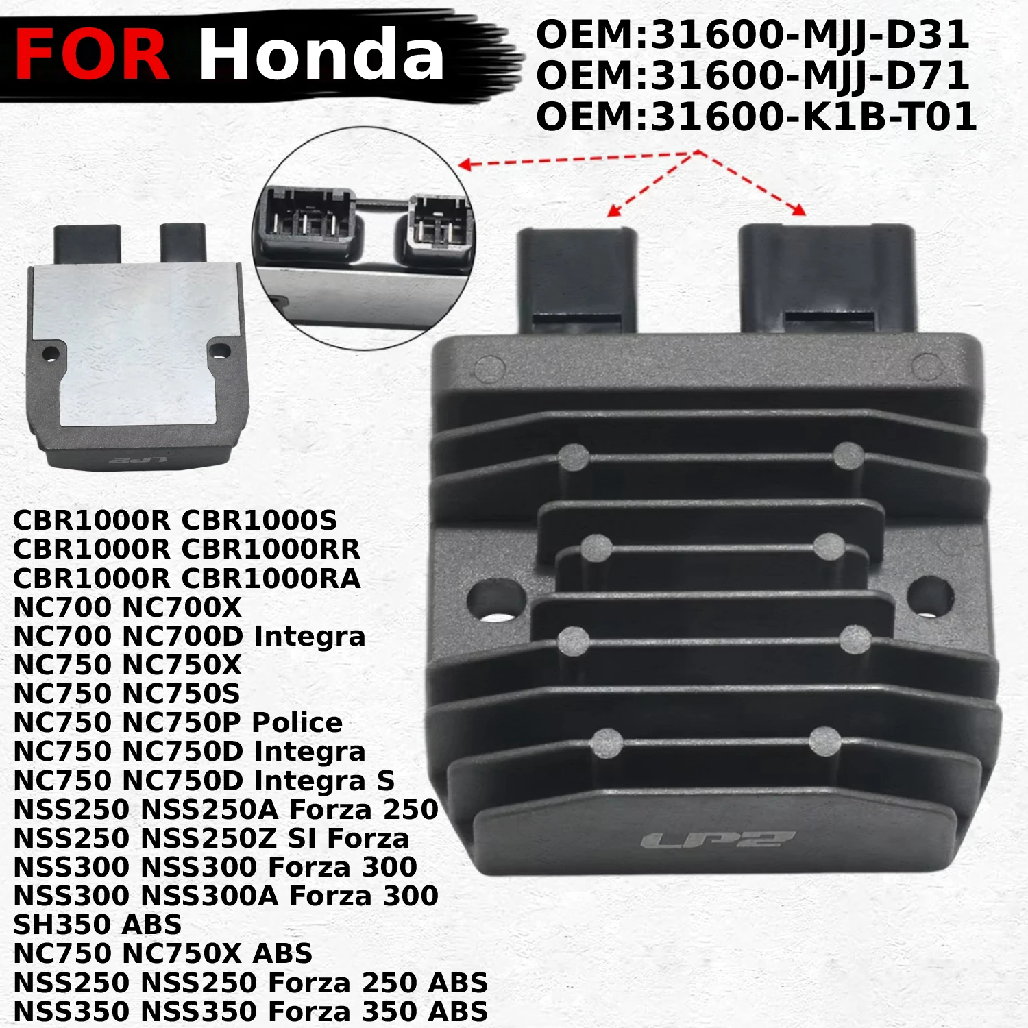 

Motorcycle Parts Voltage Regulator Rectifier For Honda NC750 NC750S NC750P Police NC750D Integra S NSS250 NSS250A Forza 250 Moto