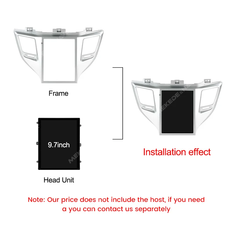 Car Radio Fascia Frame For Hyundai Tucson 2014-2018 For 9.7Inch Left-hand drive Host Radio Optional Cable Dash Fitting Panel Kit