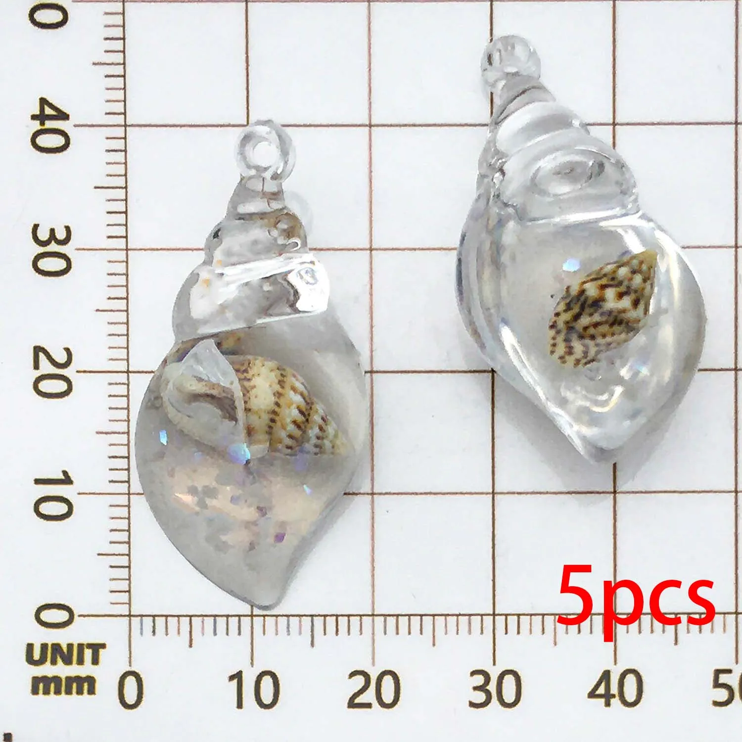 5pcs Luminous Conch Design Charms for DIY Jewellery Making