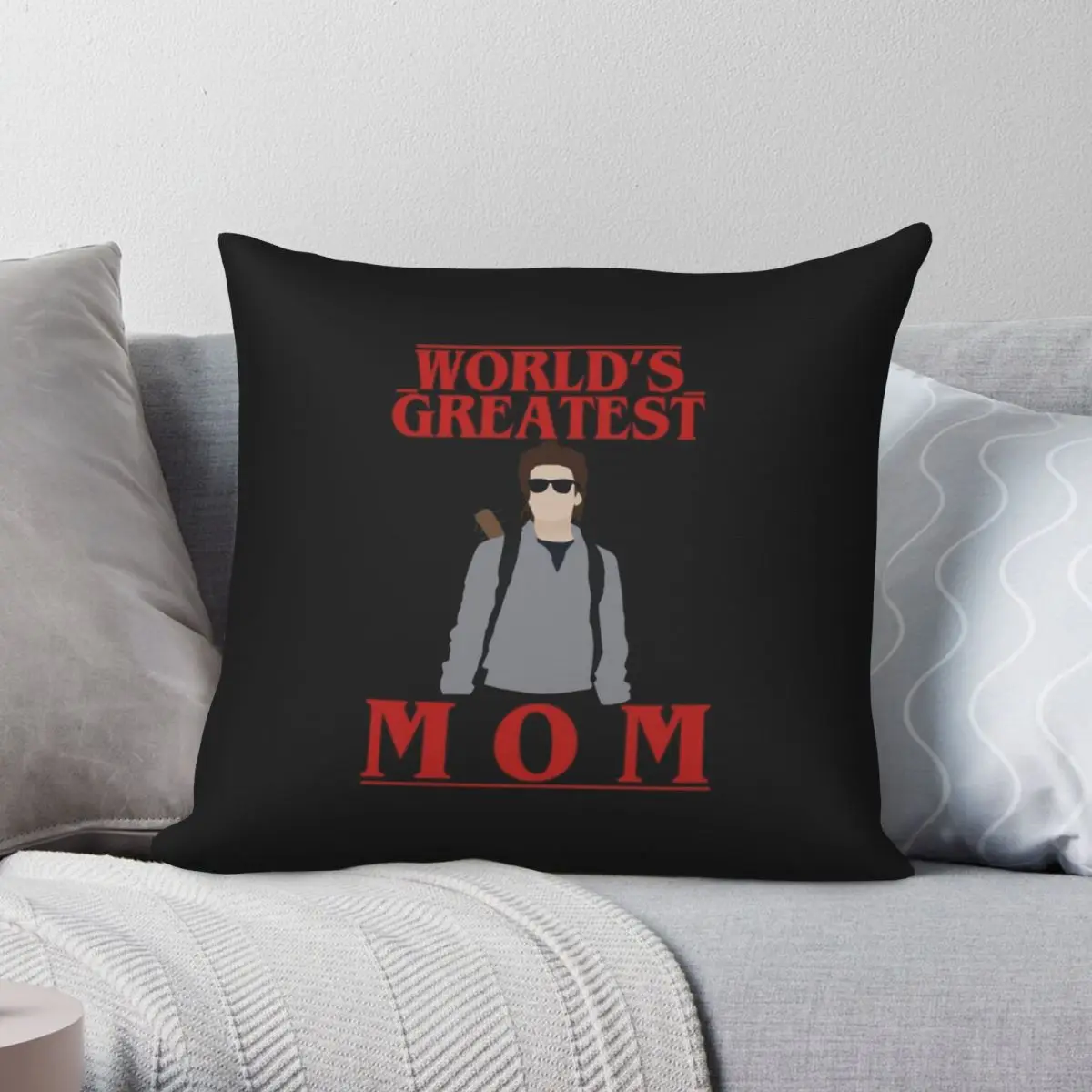 

World's Greatest Mom Pillowcase Polyester Linen Velvet Creative Zip Decor Bed Cushion Cover