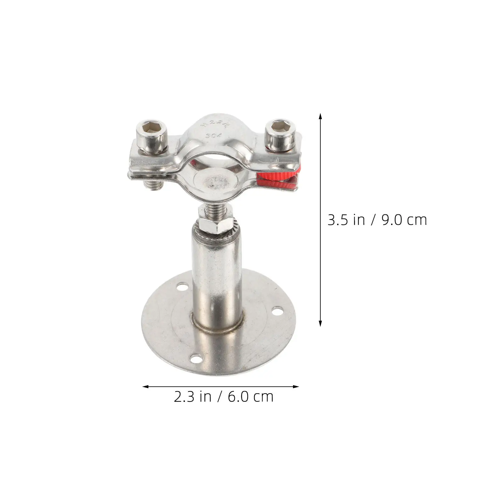 2Pcs Heavy-Duty Adjustable Stainless Steel Pipe Clamp Bracket Wall Mounted Tube Support for 54-57Mm Pipes Corrosion-Resistant - view 4