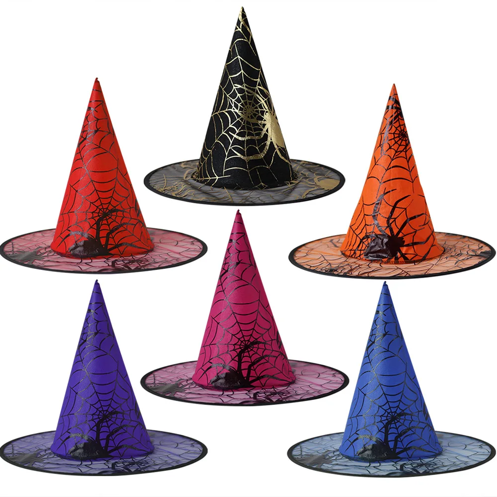 Halloween Decorative Supplies Witch Hat Children's Adult Ball Dressing Mesh Witch Hat