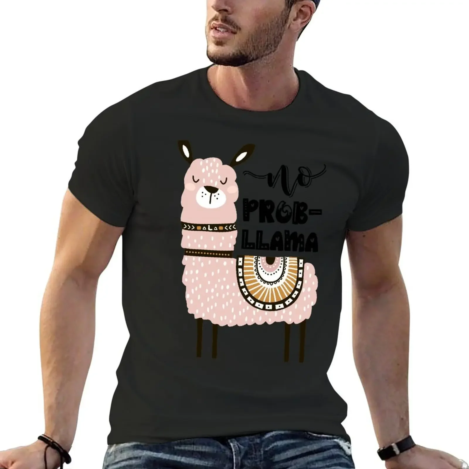 

No Prob-Llama T-Shirt boys animal print customs design your own mens designer clothes