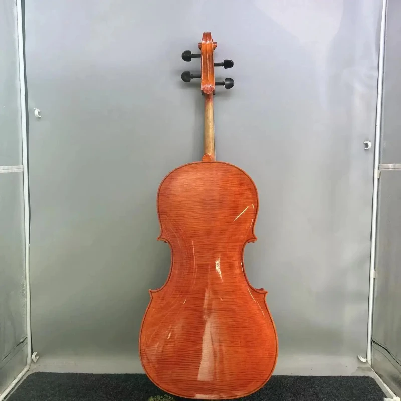 

4/4 Red Gloss Varnish Spruce Flame Maple Professional Cello Wholesale Student Spruce Cello