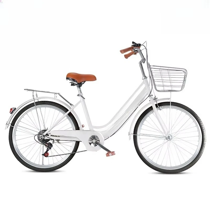 BRBR26 Inch High Carbon Steel Commuter Bike Retro Bicycle Inflatable Solid Tires Urban Daily Travel