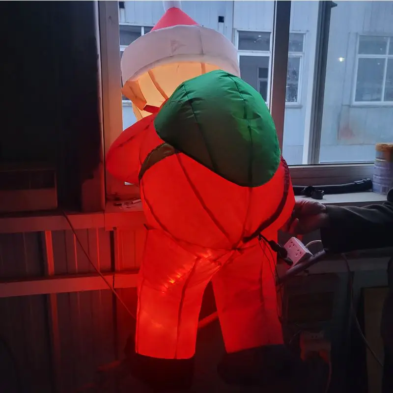 

6Ft Christmas Inflatable Santa Hanging Christmas Inflatables Santa Claus with LED Lights Outdoor Decorations Blow Up Santa