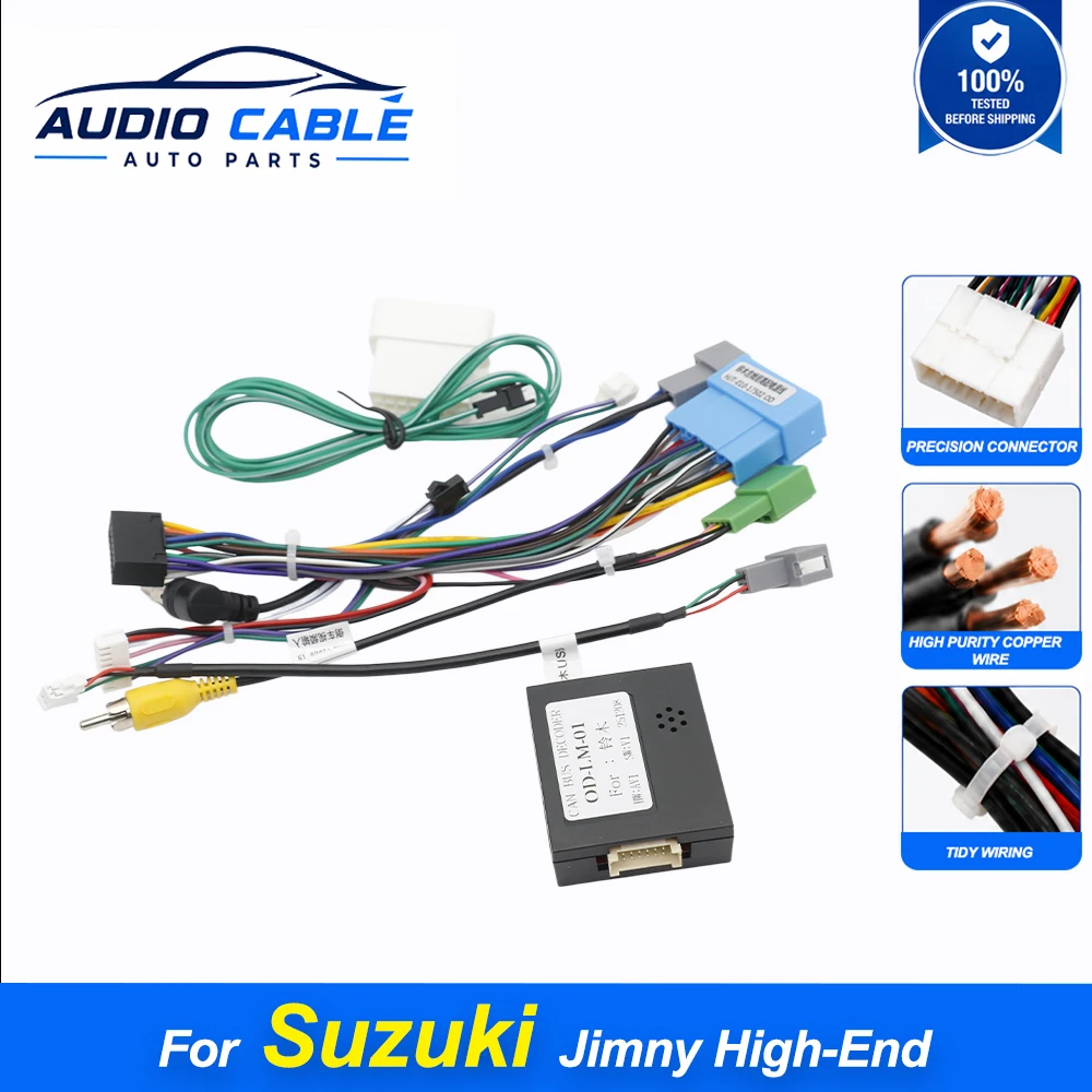 16 Pin Car Power Wiring Harness Cable Canbus Adapter For Suzuki Jimny High‑End Android Stereo