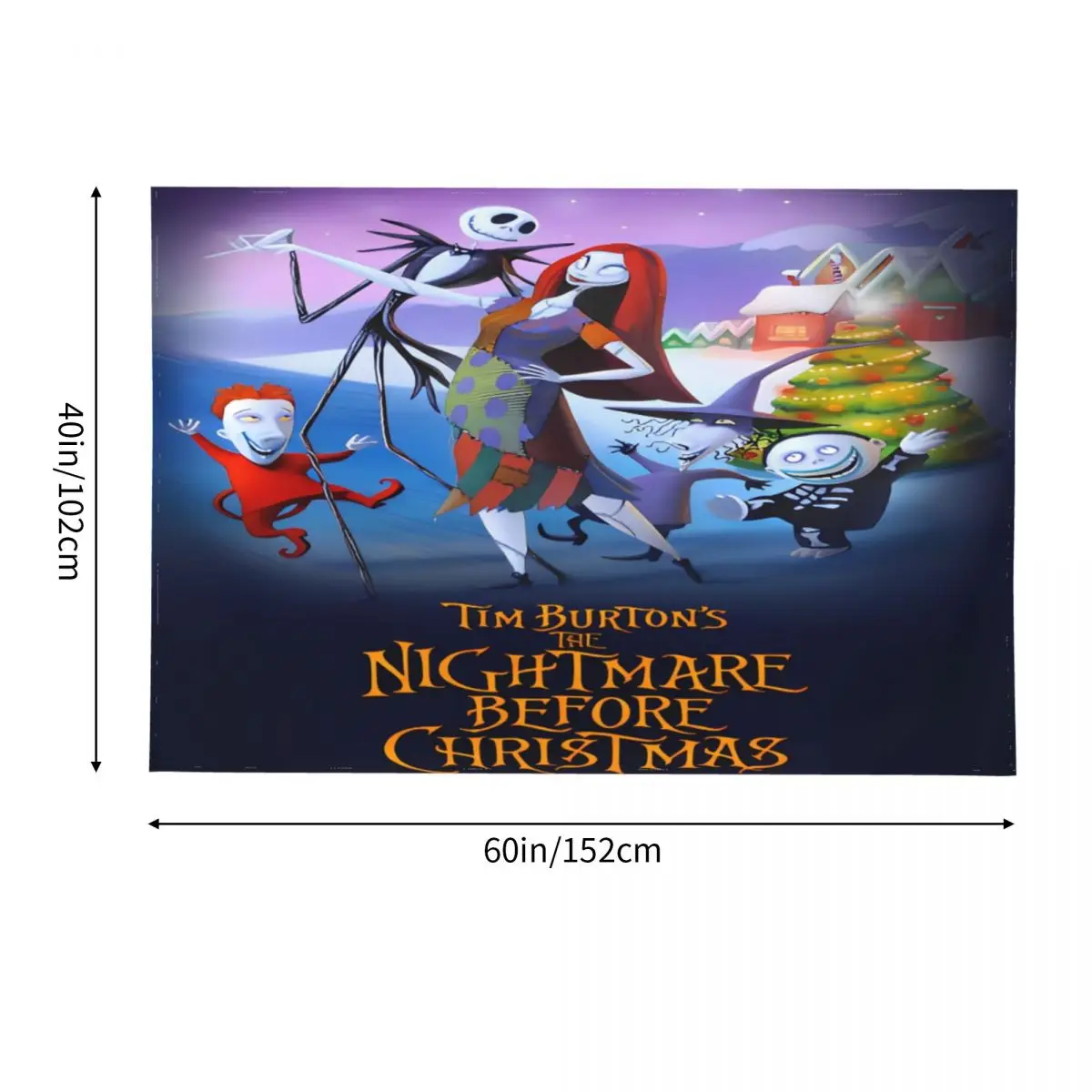 الكابوس قبل عيد الميلاد نسيج Kawaii خلفية القماش جدار الفن لتعليق التصميم الرجعية غرفة المعيشة ديكور غرفة نوم بطانية