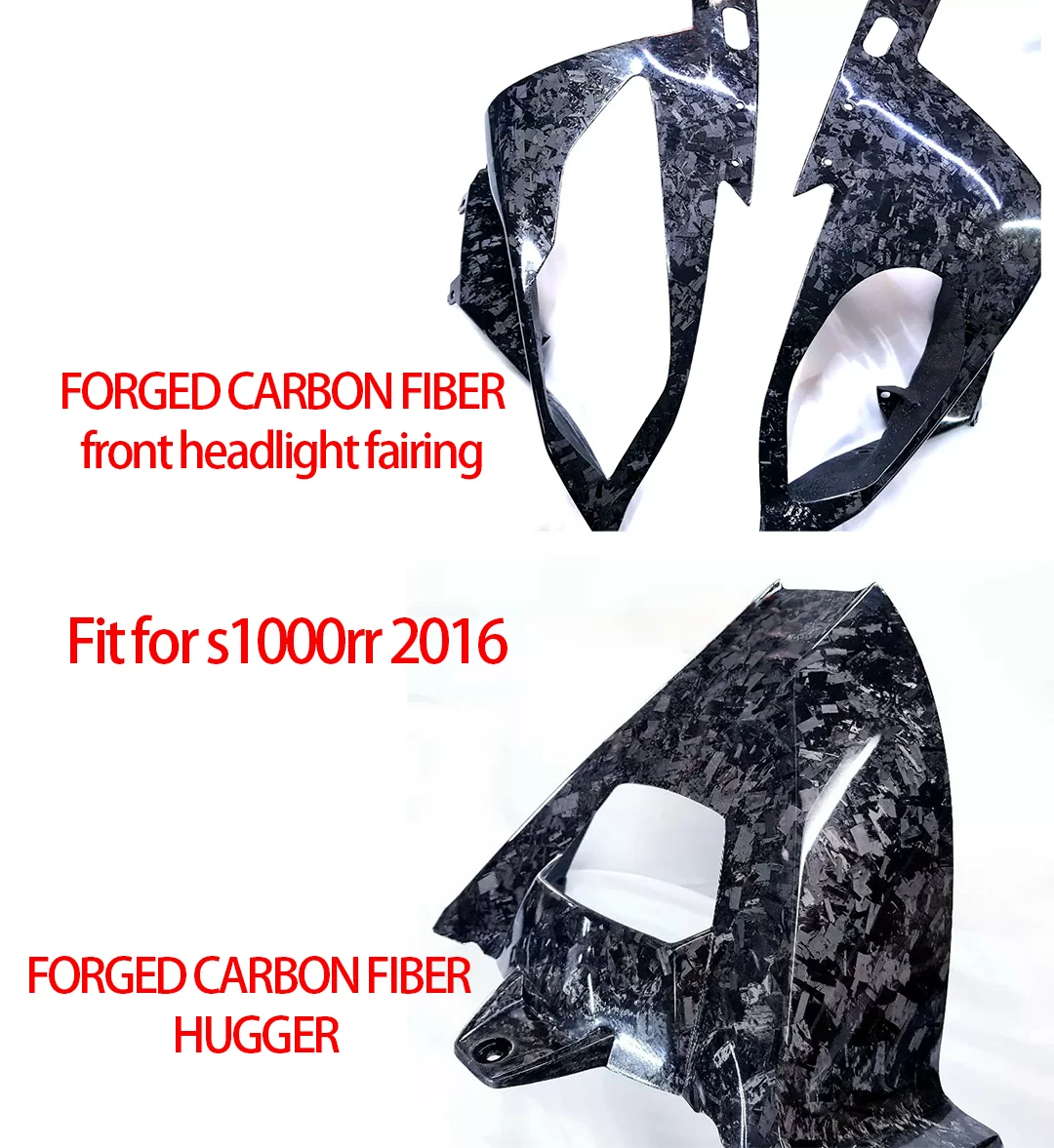 

Fit for S1000RR 2016 Forged Carbon Fiber Front upper fairing cowl rear hugger