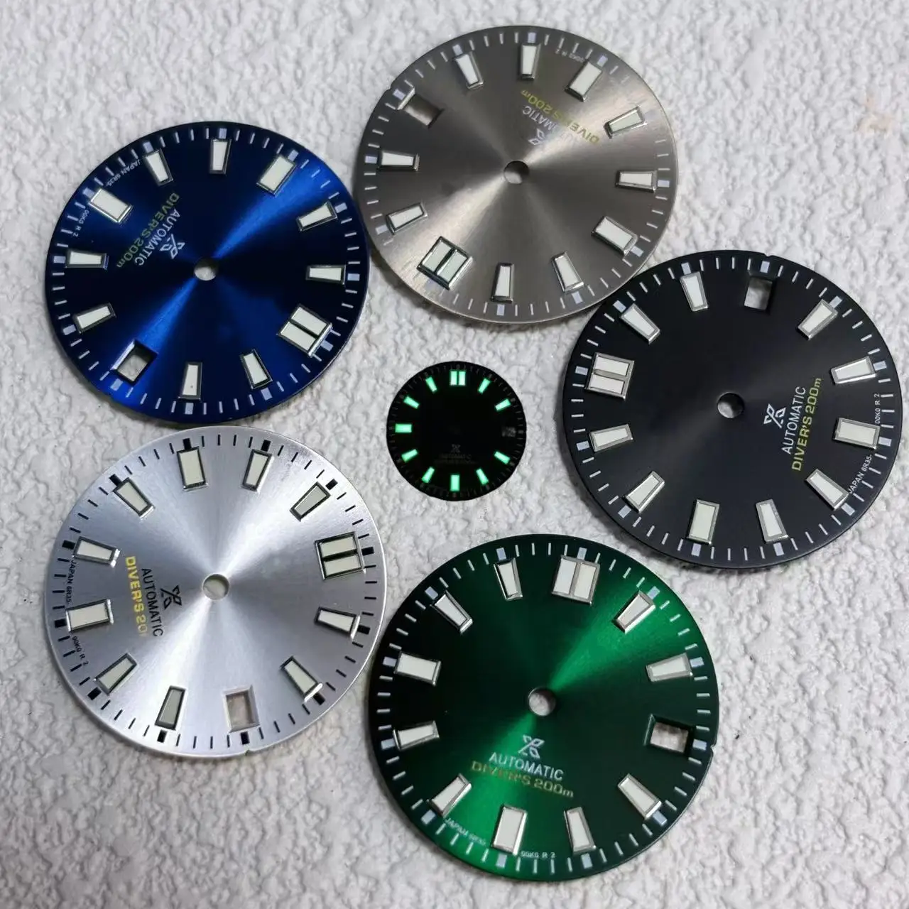 

28.5mm Watch accessories S dial green glow in the dark suitable for NH35 automatic machine sun pattern surface man's watch