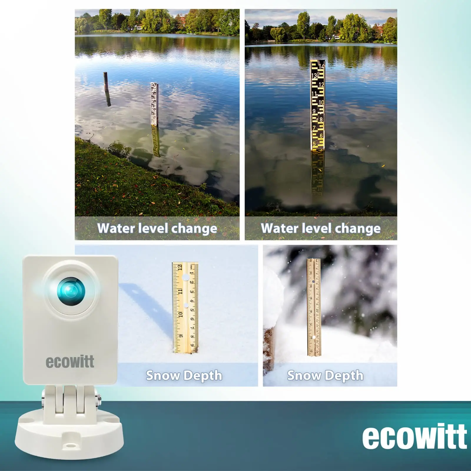 Ecowitt HP10 wittcam outdoorové počasí kamera, monitoring rostlin grow/weather changing/water úroveň mění, IP66, APP ovládání