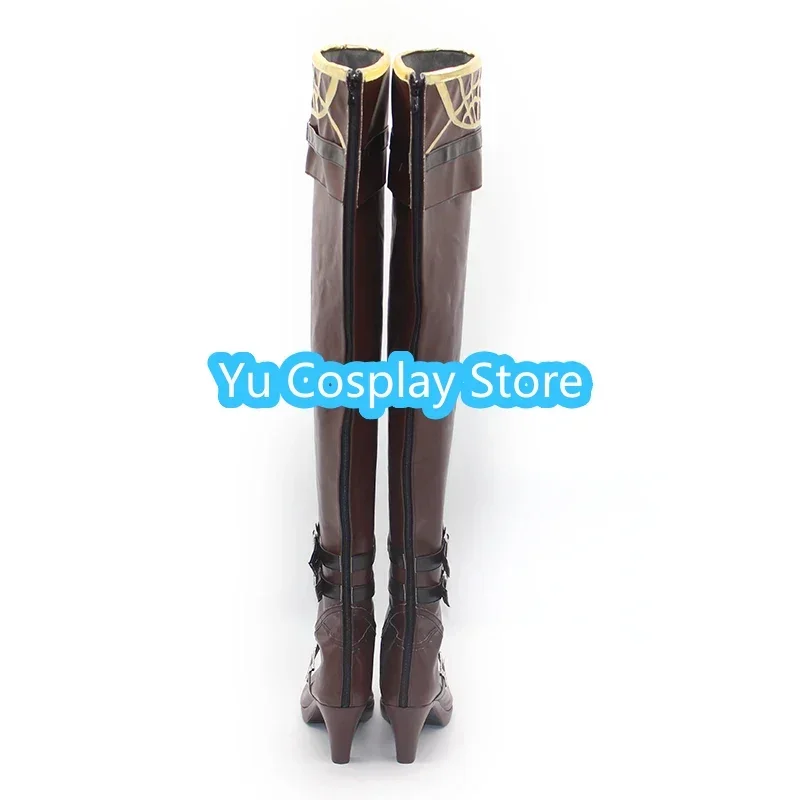 Vill v cosplay sapatos jogo honkai impacto 3 cosplay adereços sapatos de couro do plutônio botas de carnaval de halloween feito sob encomenda