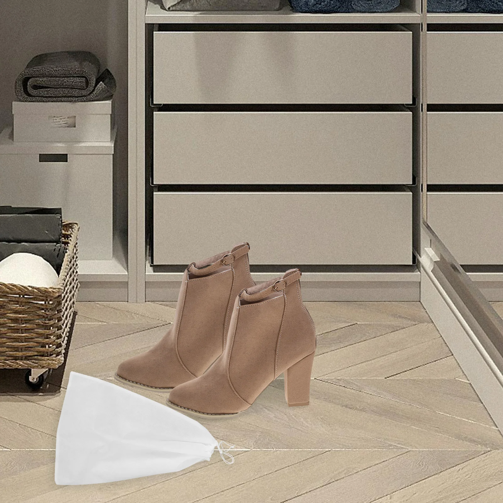 

6Pcs Long Boot Dust Bag Breathable Foldable Travel Storage Pouch for Shoes Boots Organizer Reusable Drawstring Shoe Bag