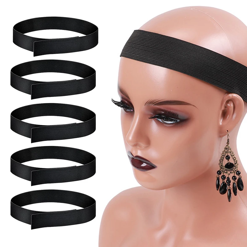 Elastic Band For Wigs Adjustable Elastic Edge Wrap Scarf Making Accessories Professional Wig flexible Band Black Wig Belt